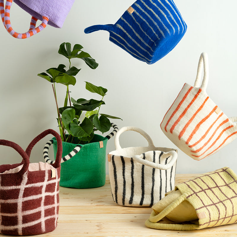 BASKET - Blue stripes