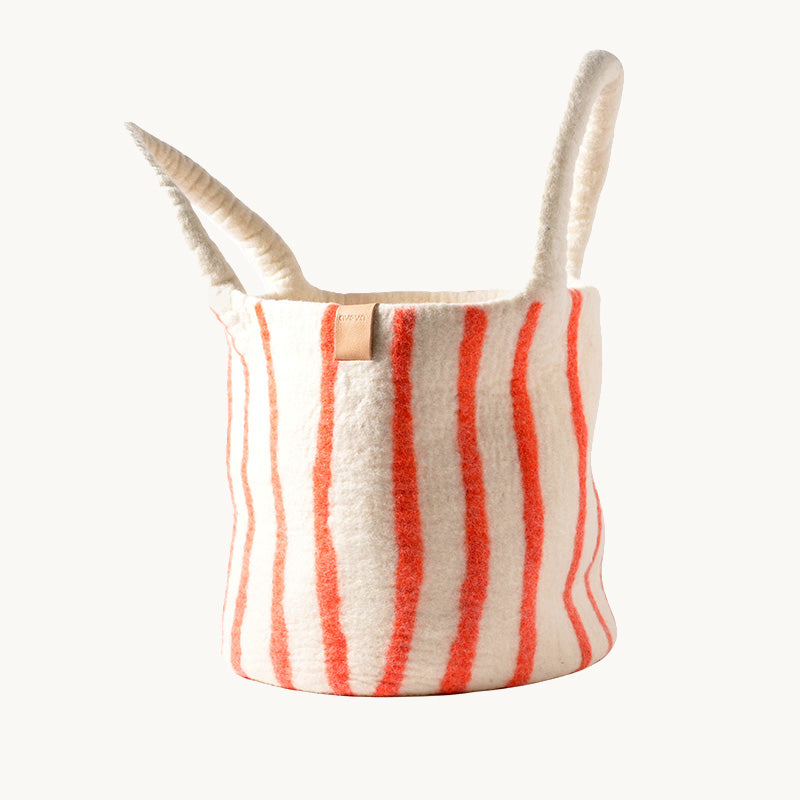 BASKET - Coral stripes