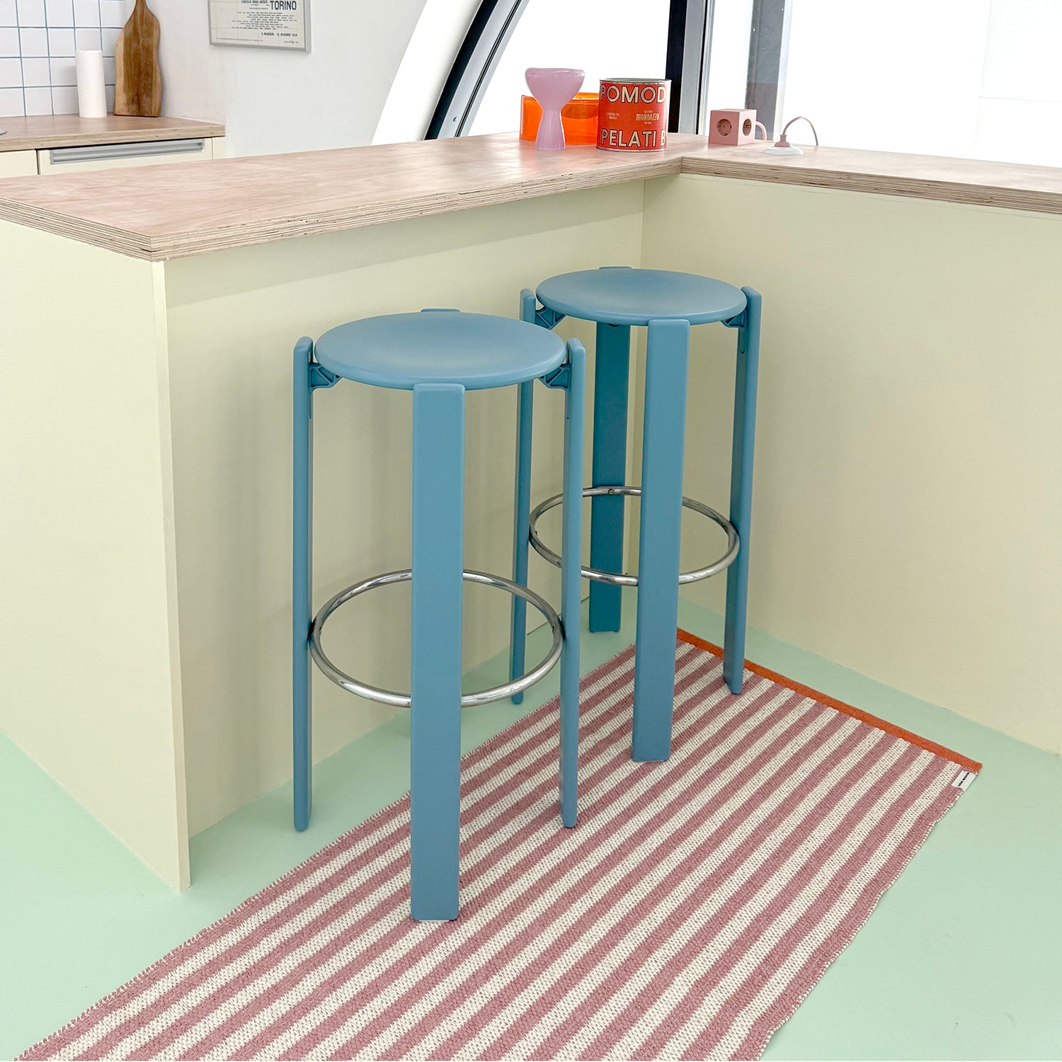 Stripe outdoor rug - Bubble gum