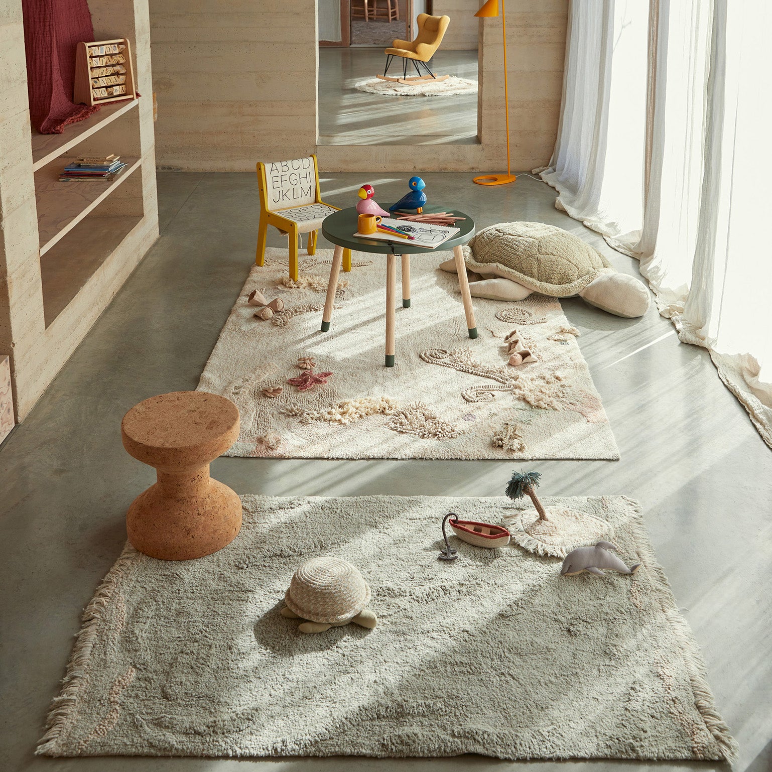 WASHABLE PLAY RUG - WAVES