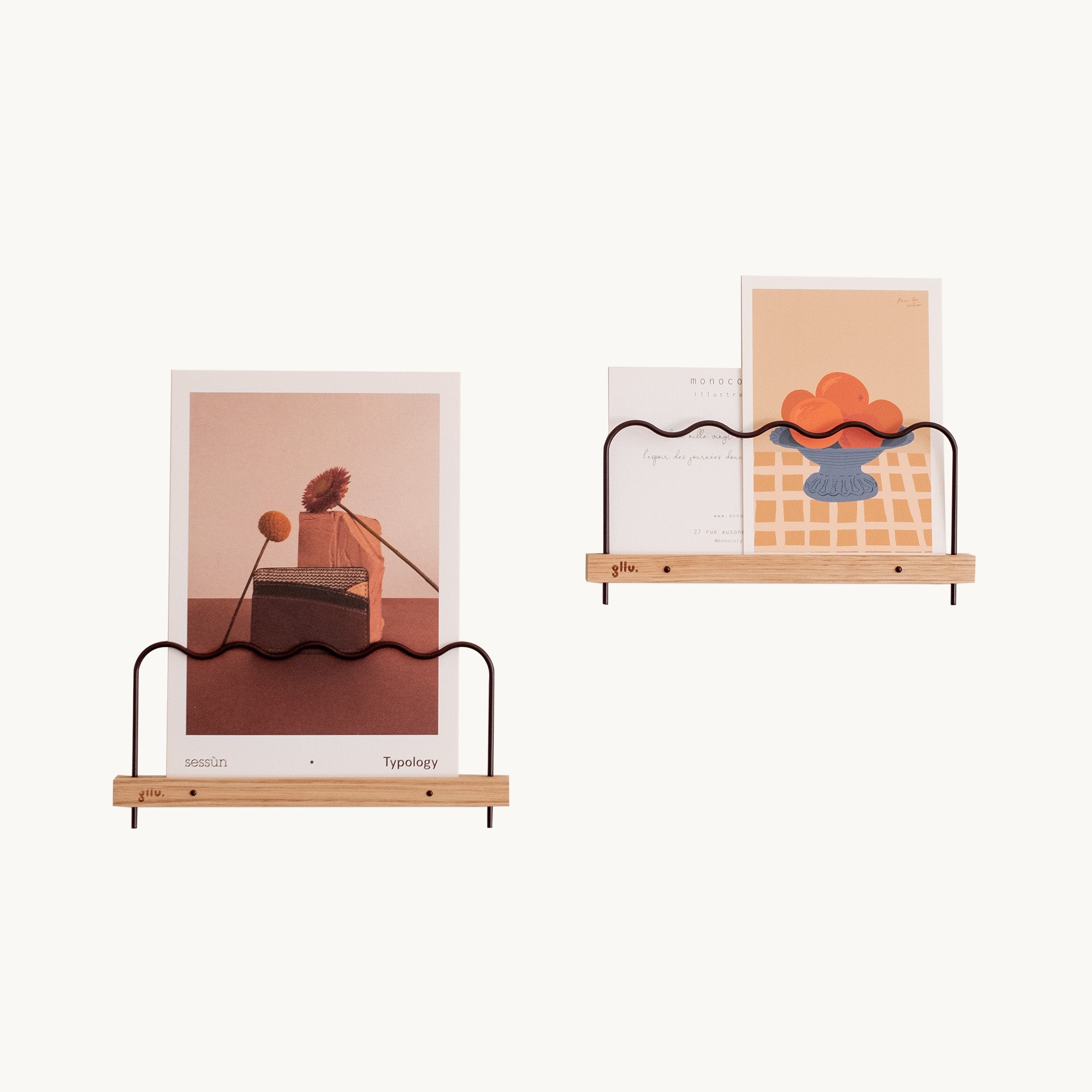 Wave - Display shelf - Oxblood/Small (set of 2)